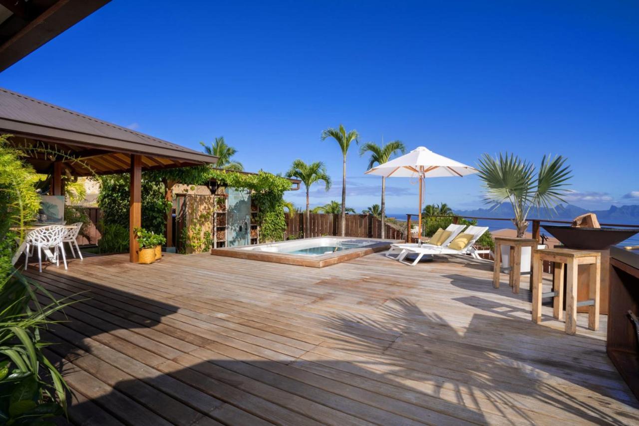 Villa Manuiti, Balinese Luxury Home - Private Swim Spa, Ocean View - Ofyr Bbq - Koi Pond 普纳奥亚 外观 照片